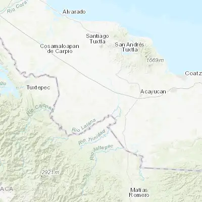Map showing location of Los Tigres (San Marcos) (17.890560, -95.349440)