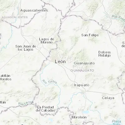 Map showing location of Loza de los Padres (21.071810, -101.546030)