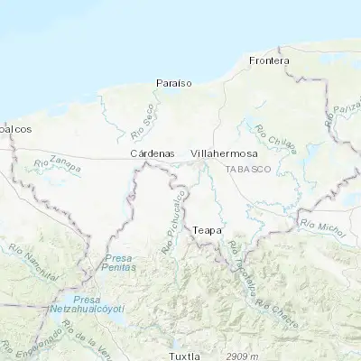 Map showing location of Luis Gil Pérez (17.875410, -93.071240)