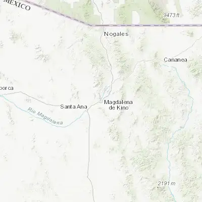Map showing location of Magdalena de Kino (30.627890, -110.962030)