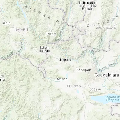 Map showing location of Magdalena (20.907410, -103.978000)