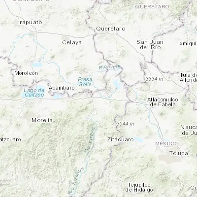 Map showing location of Maravatío de Ocampo (19.891130, -100.444430)