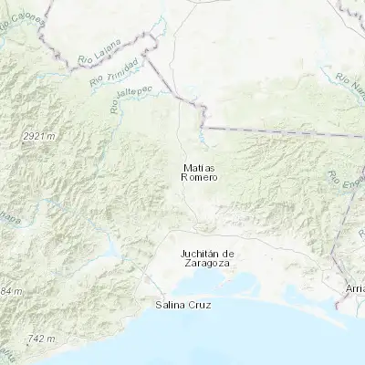 Map showing location of Matías Romero (16.879020, -95.039390)