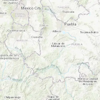 Map showing location of Matzaco (18.559530, -98.488200)