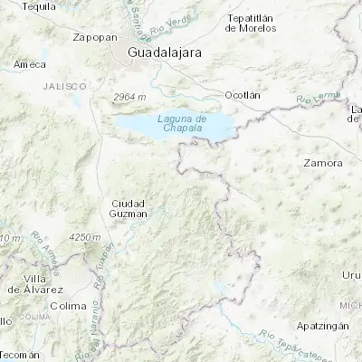 Map showing location of Mazamitla (19.916100, -103.020270)
