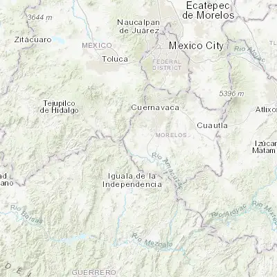 Map showing location of Mazatepec (18.727950, -99.363390)