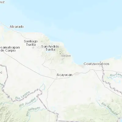 Map showing location of Mecayapan (18.220010, -94.837940)