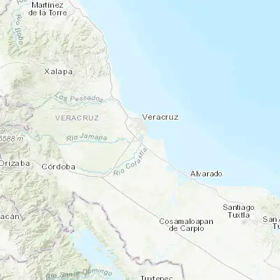 Map showing location of Medellín de Bravo (19.058690, -96.157810)