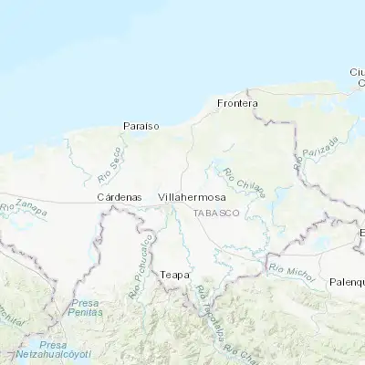 Map showing location of Medellín y Madero Segunda Sección (18.113510, -92.854000)