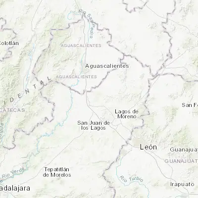 Map showing location of Mesón de los Sauces (21.574250, -102.138270)
