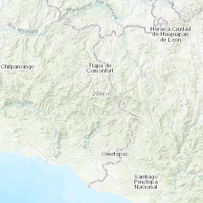 Map showing location of Metlatónoc (17.194820, -98.407060)