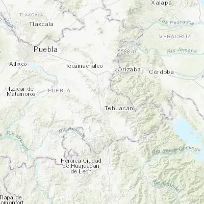 Map showing location of Miahuatlán (18.549830, -97.439530)