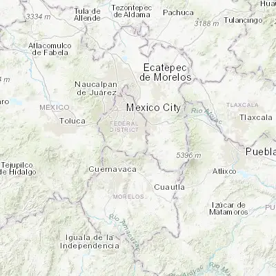 Map showing location of Milpa Alta (19.192510, -99.023170)