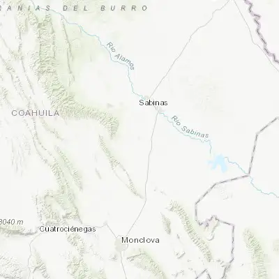 Map showing location of Minas de Barroterán (27.651440, -101.282120)