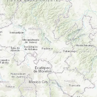 Map showing location of Mineral del Monte (20.138300, -98.673640)
