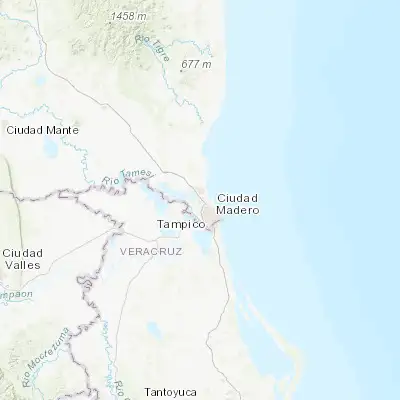 Map showing location of Miramar (22.360940, -97.899970)
