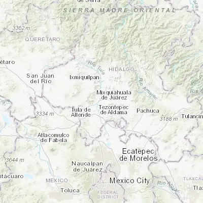 Map showing location of Mixquiahuala de Juarez (20.230310, -99.213960)
