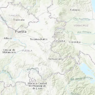 Map showing location of Morelos Cañada (18.735490, -97.420680)