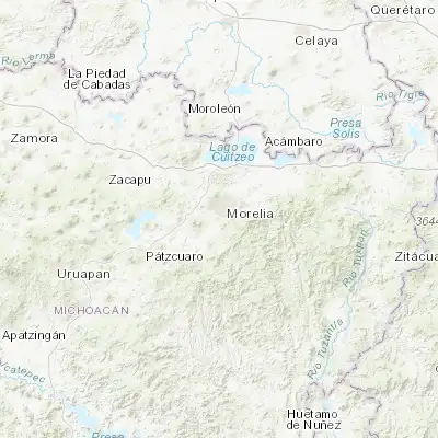 Map showing location of Morelos (19.648890, -101.238890)