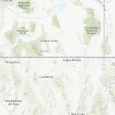 Map showing location of Naco (31.327010, -109.946690)