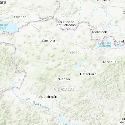Map showing location of Nahuatzén (19.655060, -101.917040)