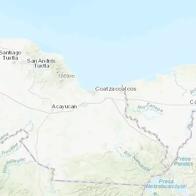 Map showing location of Nanchital de Lázaro Cárdenas del Río (18.071170, -94.407560)