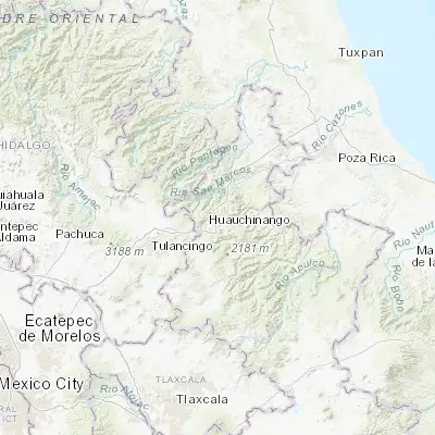 Map showing location of Necaxa (20.212710, -98.011880)