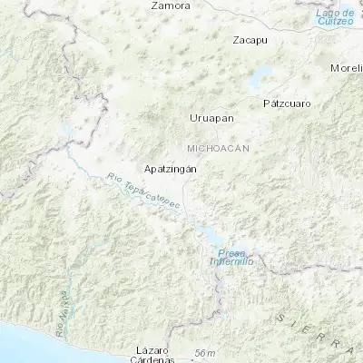 Map showing location of Nueva Italia de Ruiz (19.024920, -102.093180)