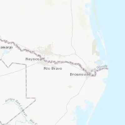 Map showing location of Nuevo Progreso (26.055300, -97.952170)