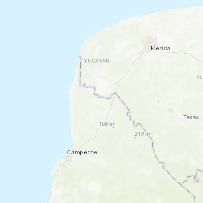 Map showing location of Nunkiní (20.400460, -90.148030)
