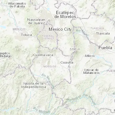 Map showing location of Oaxtepec (18.918250, -98.956440)