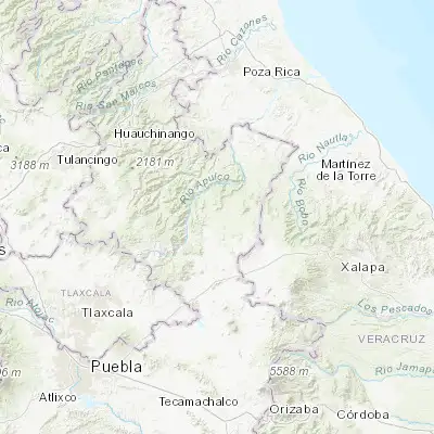 Map showing location of Ocotlán de Betancourt (19.797520, -97.536640)