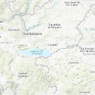 Map showing location of Ocotlán (20.355300, -102.773580)