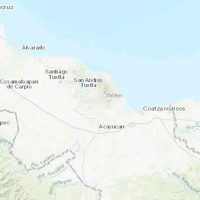 Map showing location of Ocozotepec (18.258950, -94.910400)