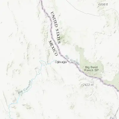 Map showing location of Ojinaga (29.566890, -104.544870)