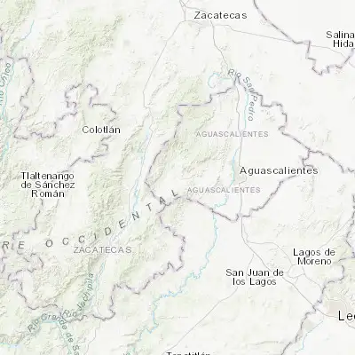 Map showing location of Ojocaliente (21.873900, -102.676840)
