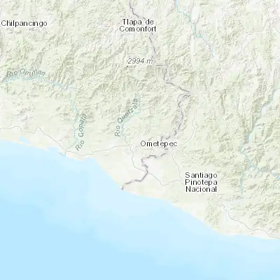 Map showing location of Ometepec (16.690080, -98.407970)