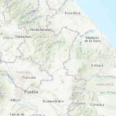 Map showing location of Oyameles de Hidalgo (19.697360, -97.533760)