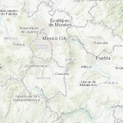 Map showing location of Ozumba de Alzate (19.036890, -98.795160)
