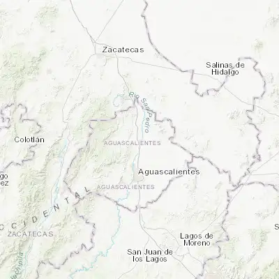 Map showing location of Pabellón de Arteaga (22.146420, -102.276900)
