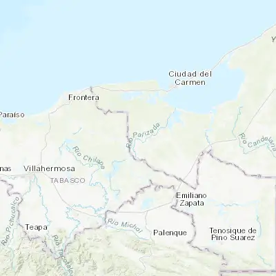 Map showing location of Palizada (18.255030, -92.091100)