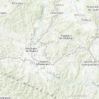 Map showing location of Palmar Chico (18.695930, -100.368520)