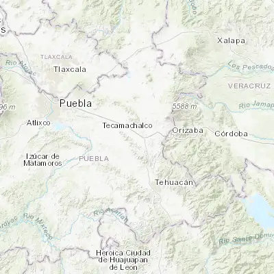 Map showing location of Palmar de Bravo (18.835730, -97.547040)