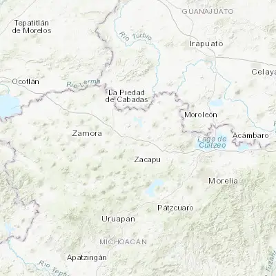 Map showing location of Panindícuaro (19.985180, -101.760960)