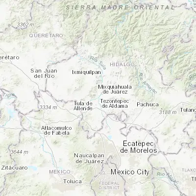 Map showing location of Panuaya (20.195000, -99.270830)