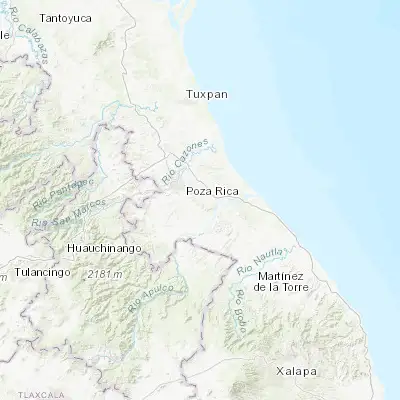 Map showing location of Papantla de Olarte (20.446550, -97.324940)