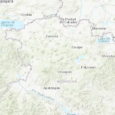 Map showing location of Paracho de Verduzco (19.647450, -102.048970)