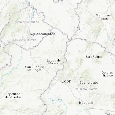 Map showing location of Paso de Cuarenta (21.503440, -101.752360)