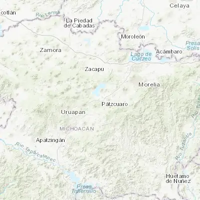 Map showing location of Pátzcuaro (19.515940, -101.608870)