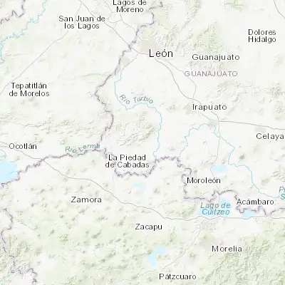 Map showing location of Pénjamo (20.431080, -101.722610)